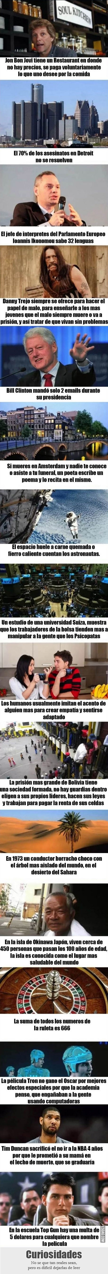 16 curiosidades que no vas a creer