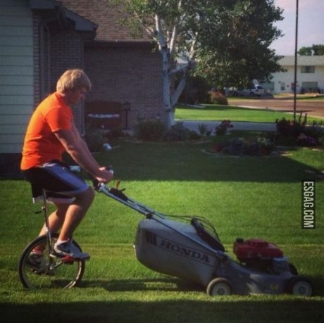Una forma loca de cortar el pasto