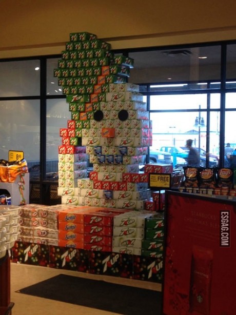 Arte con cajas de bebidas