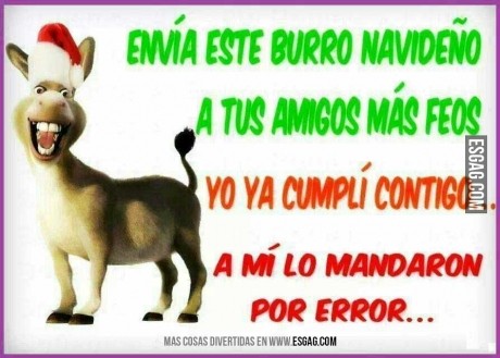 Envía este burro navideño a tus amigos mas feos!