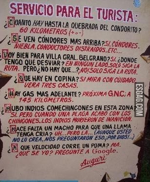 Servicio para el turista 