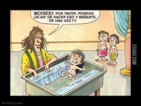 Moisés practicando de chiquito