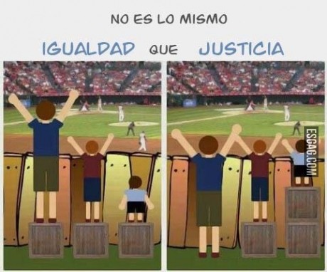 No es lo mismo igualdad que justicia