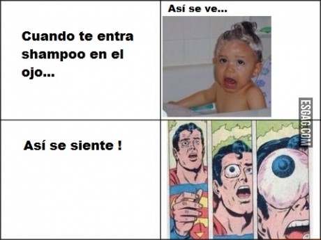 Ese momento incómodo cuando te entra shampoo en el ojo