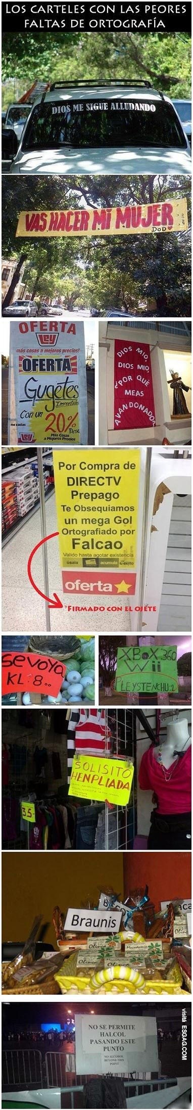 Los carteles con peores Herrores de ortografía