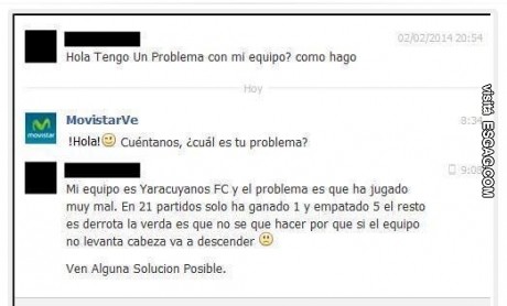Cuando tengas un problema con tu equipo preguntale a Movistar