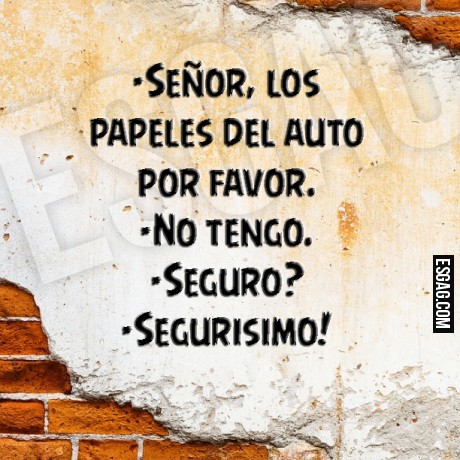 Se&ntilde;or, los papeles del auto
