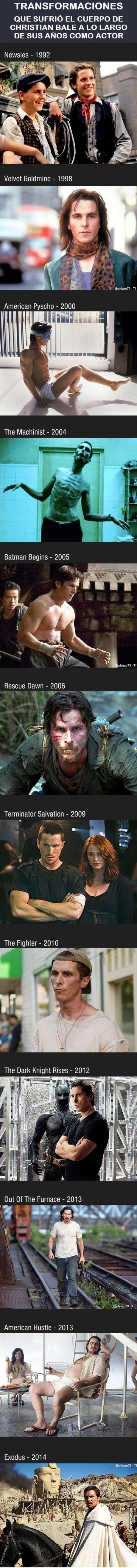 Transformaciones que sufrió el cuerpo de Christian Bale