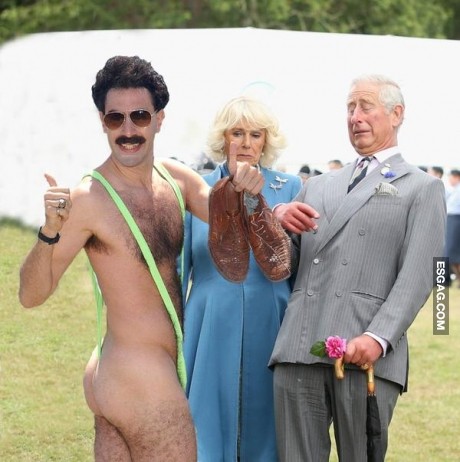 El principe Carlos se asusta con Borat
