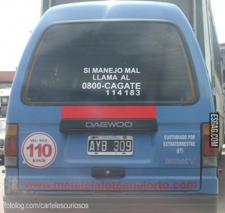 Si manejo mal, llame al 0800