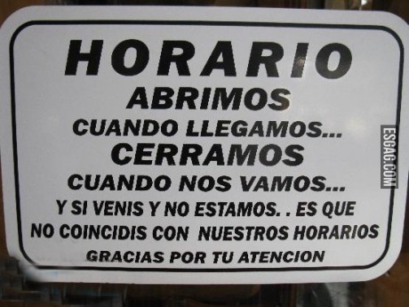 Abrimos cuando llegamos...