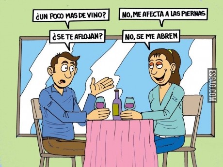 El vino me afecta a las piernas