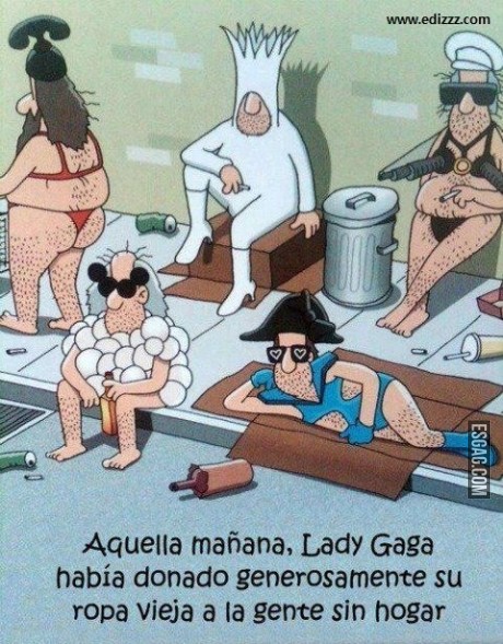 Lady Gaga dono toda su ropa a los mendigos
