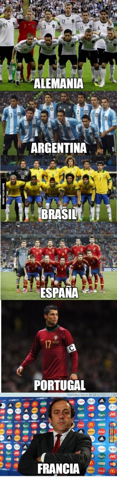 Diferencias entre seleccionados de futbol