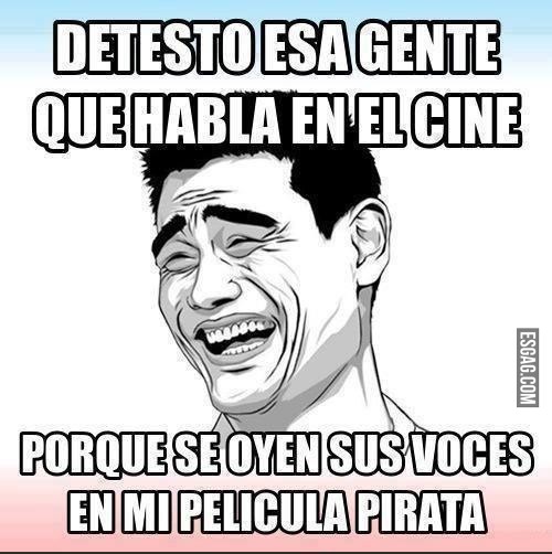 Detesto esa gente que habla en el cine