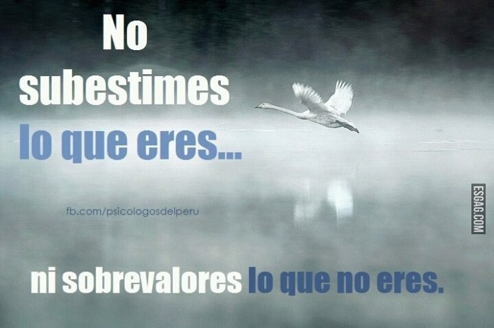 No subestimes lo que eres...