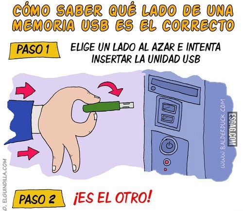 Como saber el lado correcto de un USB