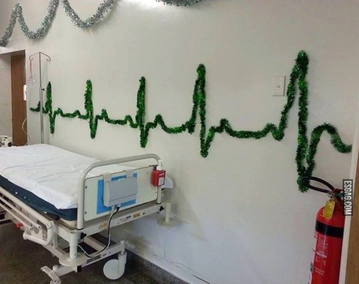 Arreglos navideños en el hospital