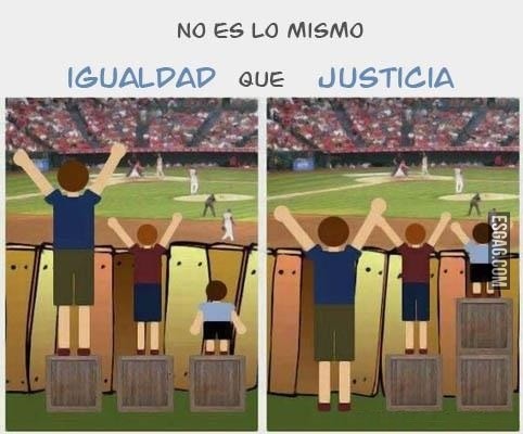 No es lo mismo igualdad que justicia