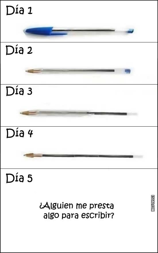 La vida útil de una lapicera es de 5 días