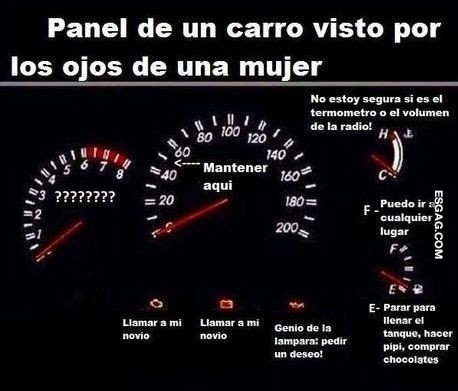 Tablero del auto visto por una mujer