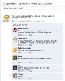 Si las princesas de Disney tuvieran Facebook 