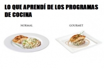 Lo que aprendí de los programas de cocina fue...