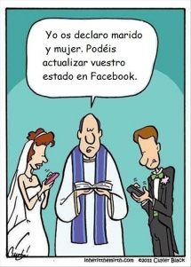 Os declaro marido y mujer, Podeis actualizar vuestro estado en Facebook